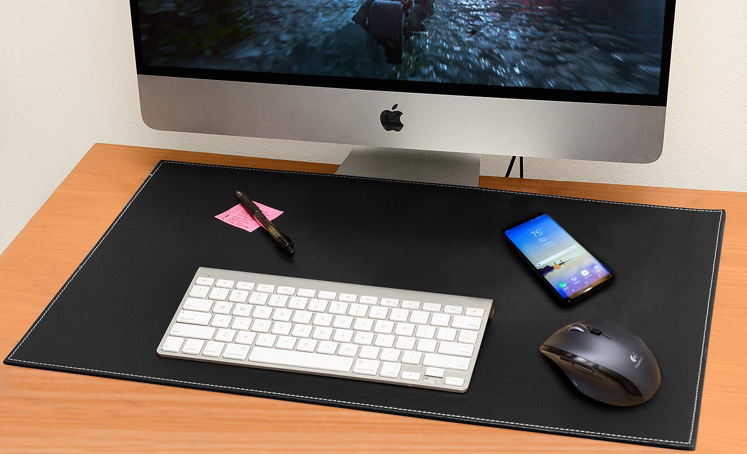 Computer Leather Desk Pad, Stylish Mat Cover, Reversible Color Design