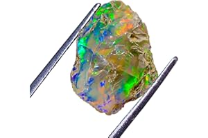 LARA GEMS STONES AND JEWELLERS AA+ Natural Ethiopian Welo Opal Rough Stone – Ultra Fire Striking Raw Crystal | Handpicked Opal Rock for Jewelry Making | October Birthstone Gemstone