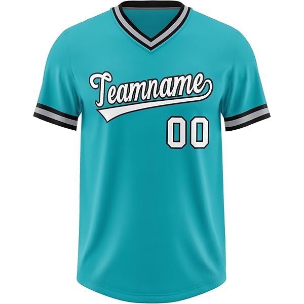 Amazon.com: Custom V-Neck Baseball Jersey Pullover Sports