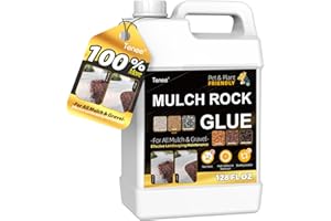 Tenee 127oz Concentrate Sticky Mulch Rock Glue for Landscaping, Max Strong Pea Gravel Binder for Indoor, Outdoor, Bark Landscape Lock Adhesive Spray for Pine Straw, Rubber, Stone