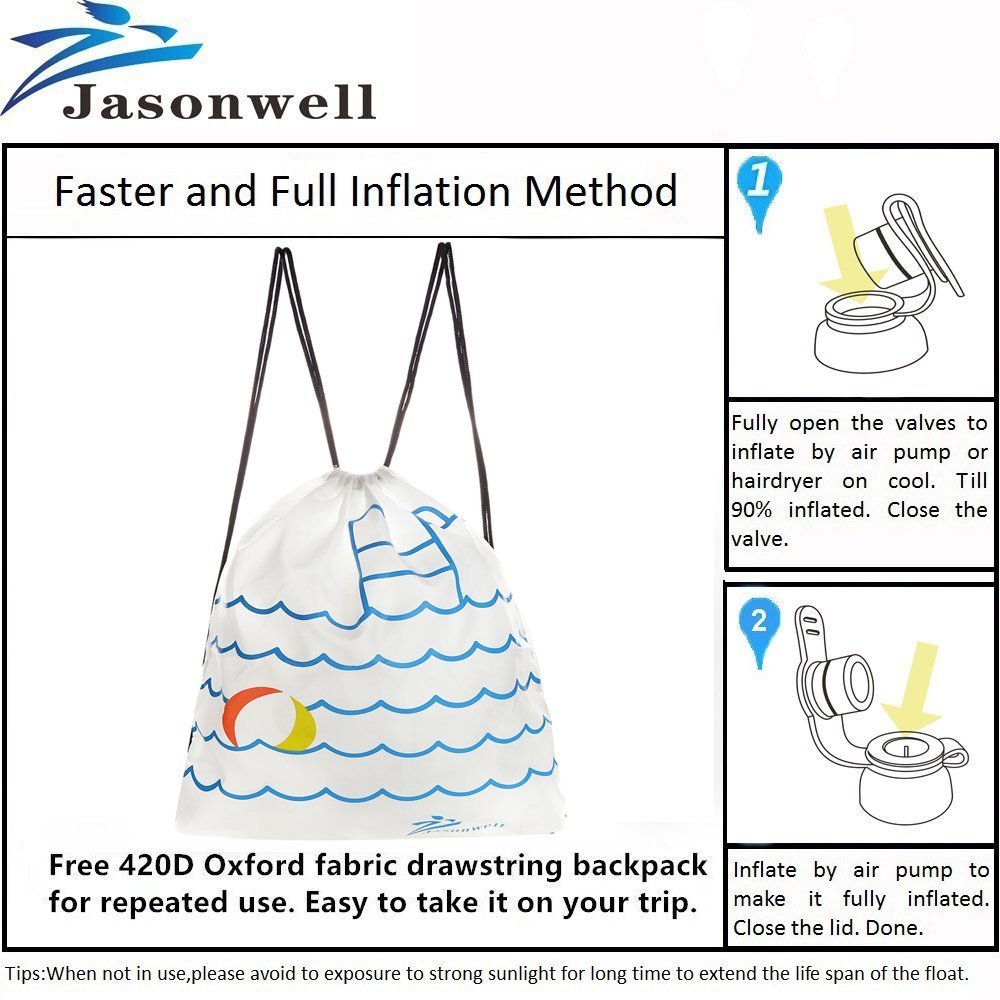 Jasonwell Giant Inflatable Flamingo Pool Float Party Tube with Rapid