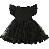 TENTIDE Baby Girl Butterfly Dress Tutu Ruffle Sleeveless Dresses Photograph Party Outfits Birthday Gift