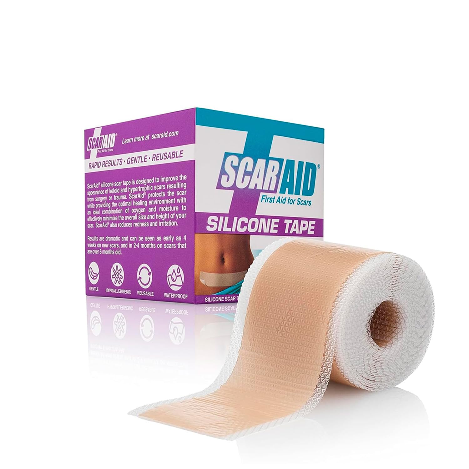 Custom-Fit Silicone Scar Tape – Washable & Reusable Silicone Tape for C Section, Keloid, Mastectomy, Acne, Surgical Scars & More - Flexible, Breathable & Gentle on All Skin Types – 1.5