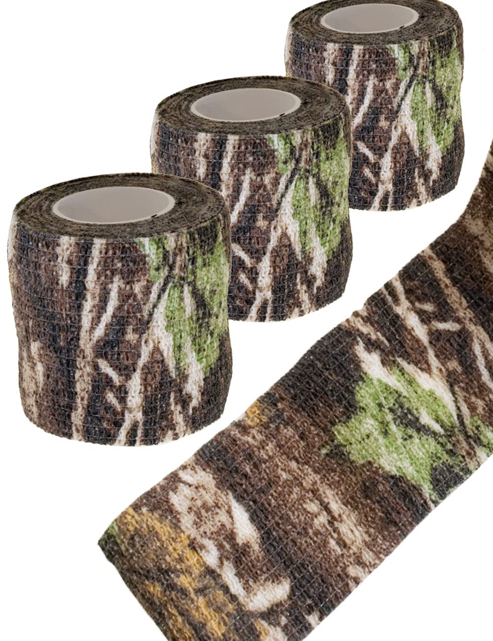 Outdoor Saxx® Camouflage Camouflage Tape Real Tree Forest Fabric Tape Waterproof Multi-Purpose Camera Equipment Hunters Fishing Photographers 4.5 m Set of 3