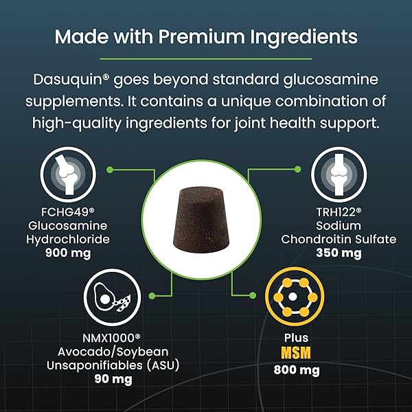 NUTRAMAX LABORATORIES DASUQUIN WITH MSM JOINT HEALTH SUPPLEMENT FOR LARGE DOGS – WITH GLUCOSAMINE, MSM, CHONDROITIN, ASU, BOSWELLIA SERRATA EXTRACT, AND GREEN TEA EXTRACT, 150 SOFT CHEWS