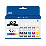 CEEBOO 522 High Capacity (5 Bottles) Refill Ink Bottle Replacement for Epson Compatible 522 Ink Refill Bottles (Not Sublimation Ink) Use for EcoTank ET-2803 ET-2800 ET-2720 ET-4800 Printer