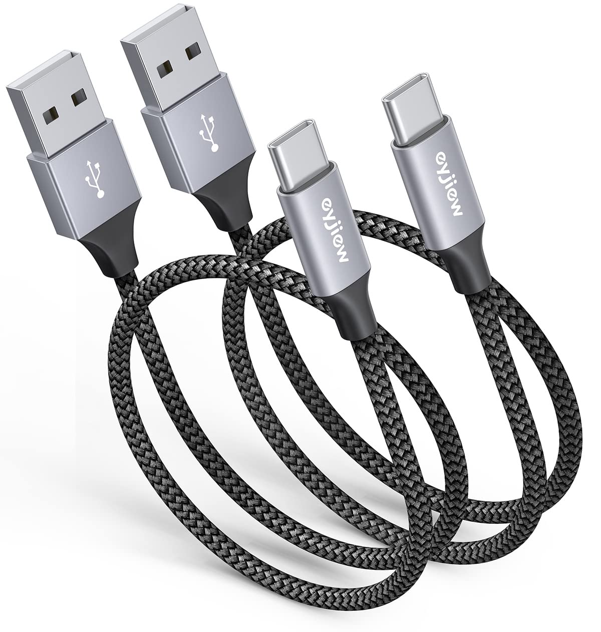 Photo 1 of 1.5ft USB C Cable [2-Pack] Type C Charger Cable 3A Fast Charge Short USB A to C Charging Cord Braided for iPhone 17 16 15 Series Samsung Galaxy S25 S24 S23 Ultra, Power Bank, Short USB C Cable for Car
