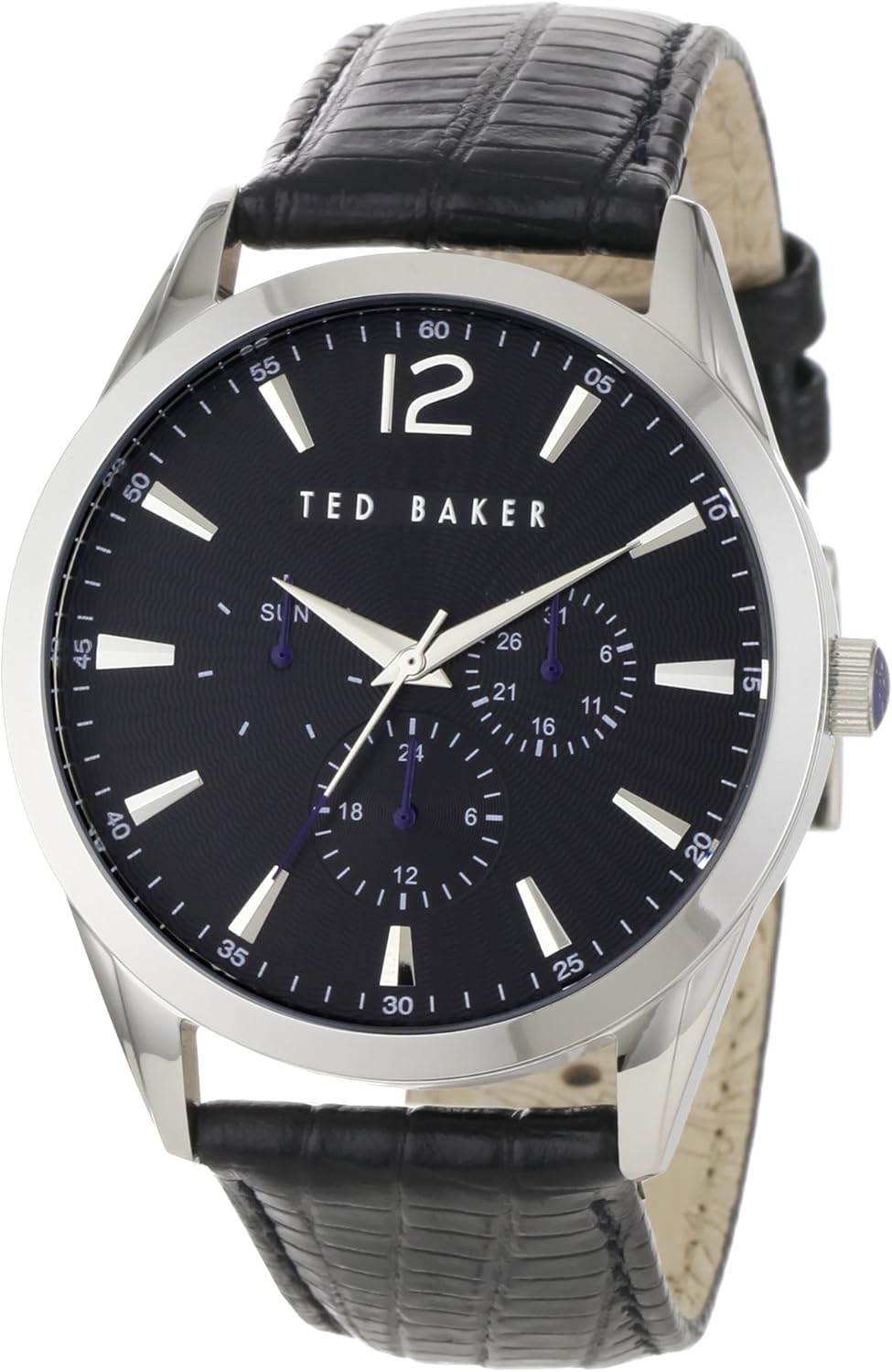 Ted Baker Men's Black Dial Black Leather Strap Watch TE1057 Ted