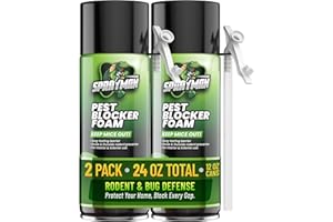 Sprayman Pest Block Spray Foam - (2x12oz) 100% Odor-Free! Mouse - Rodent Repellent & Strong Polyurethane Mouse Blocker Foam Sealant Use Wall Foam Filler for Holes and Cracks, Over Paintable- 2 Pack