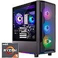 Skytech Shadow Gaming PC Desktop, Ryzen 5 5600 3.5 Ghz (4.4GHz Turbo Boost), AMD RX 6600 8GB GDDR6, 1TB SSD, 16GB DDR4 RAM 3200, 650W Gold PSU, Wi-Fi, Win 11 Home