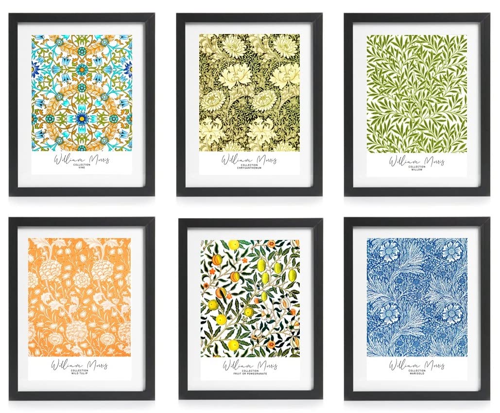 GoodHomeZen William Morris Prints Set of 6, Collection, Art Unframed A4 Size