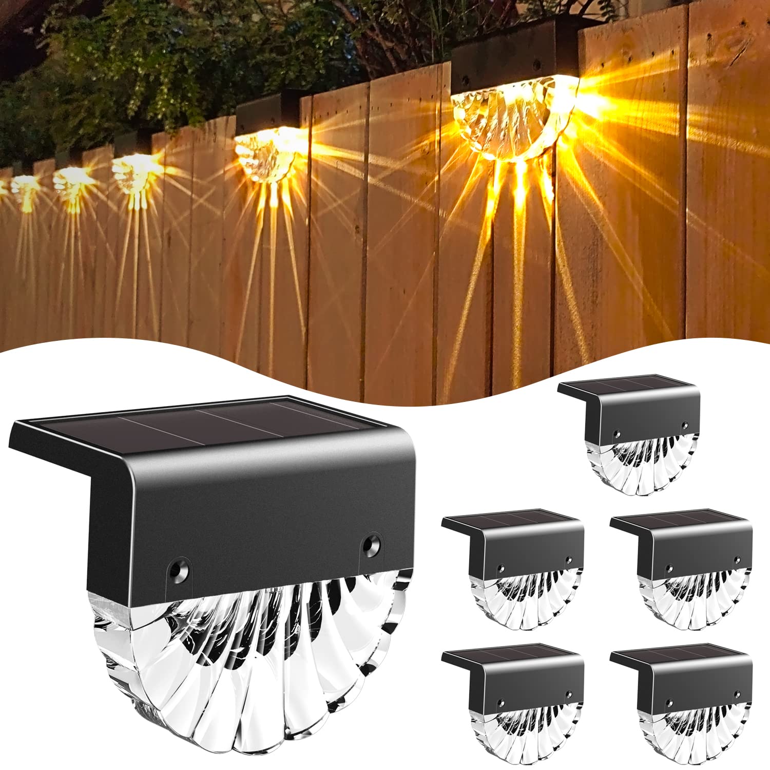 N NORA TWIPS Solar Lights for Outdoors, Waterproof Solar Lamp for Garden Decoration, Pack of 6 LED Garden Lights for Patio, Garden, Steps and Stairs, 2 Modes LED Warm White/Colour Changing Lighting