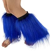 FHQHTH Faux Fur Leg Warmers for Women – 10" Faux Fur Boot Cuffs, Fluffy Rave Festival Costume Sleeves for Heels & Boots