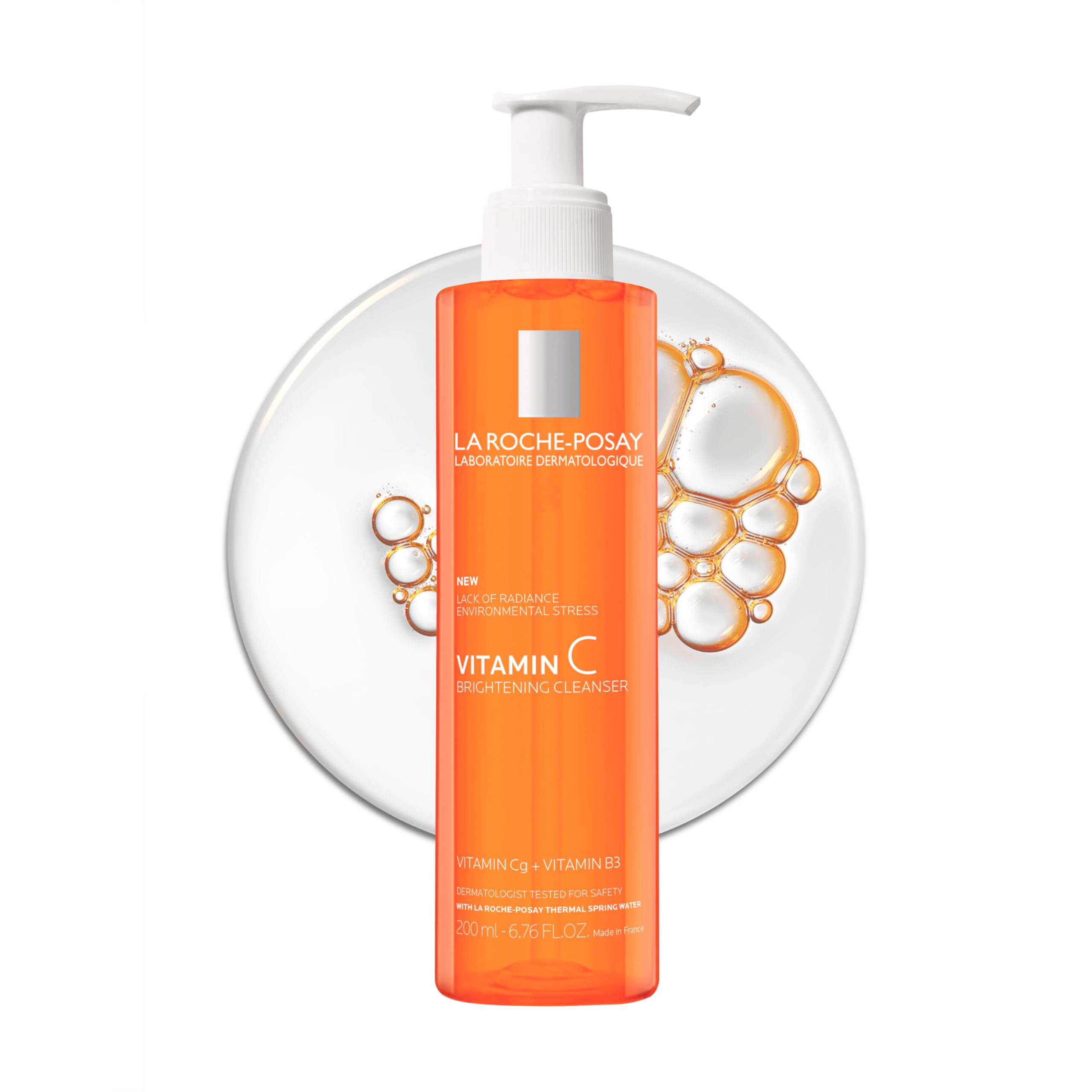 Photo 1 of La Roche-Posay Vitamin C Brightening Face Wash, Gentle Foaming Facial Cleanser with Vitamin Cg and Vitamin B3 to Brighten and Even Skin Tone, Vitamin C Face Wash that Cleanses Dirt & Makeup, 200ml