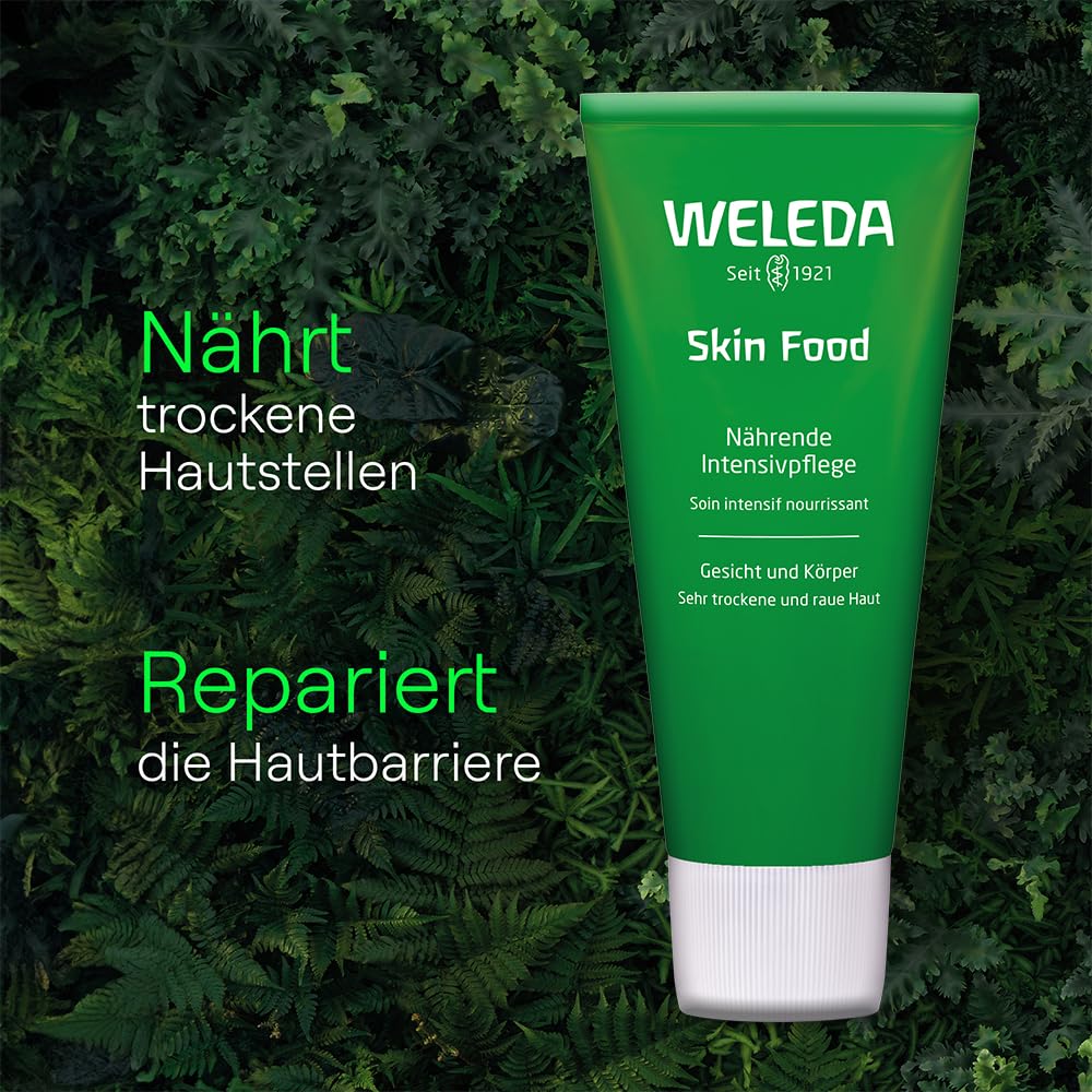 WELEDA Bio Skin Food Feuchtigkeitscreme 75ml - reichhaltige Naturkosmetik Hautpflege SkinFood Hautcreme zur Pflege von sehr trockener Haut. Natürliche Körper- & Gesichtscreme nährt die Haut intensiv 3