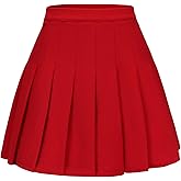 JCOPGWI Women's Pleated Mini Skirt A-Line High Waist School Uniform Cheerleader Skirt
