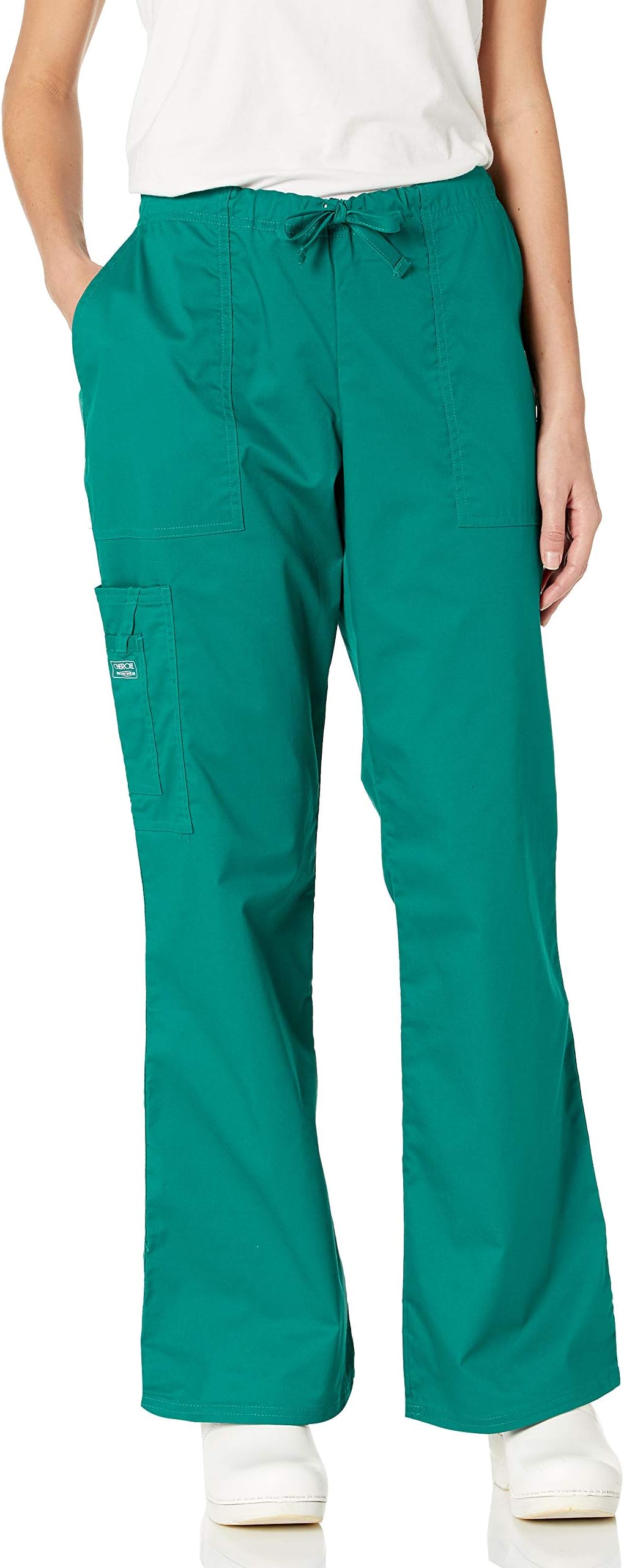 CHEROKEEWomen's Workwear Core Stretch Drawstring Cargo Pantworkwear Scrubs Medical Pants