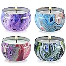 Litrest Scented Candles - Jasmine|Vanilla|Lavender|Rose Strongly Naturals Aromatherapy Travel Tin Candles,Gift Set or Use for Aromatherapy, Weddings, Party Favors, 4-Pack