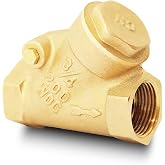 3/4" NPT Y-Pattern Swing Check Valve, Brass Heavy Duty, Female Thread, DN20 | One-Way Y Type Design, Prevents Backflow, Low Pressure Drop, Enlarged Inner Cavity, for Horizontal Pipelines, Water, Oil, Gas