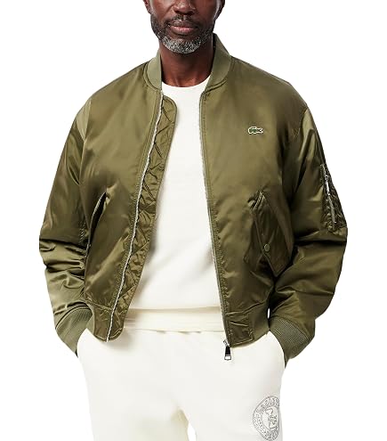Lacoste Men's Long Sleeve Aop L Full Zip Hoodless Blouson Jacket W