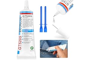 POOLIIFEO Fabric Glue, 60ml Clear Fabric Glue Permanent Washable for Patches Drying Waterproof Fabric Adhesive Glue for All Fabrics, Clothes, Cotton, Flannel, Denim, Linen, Leather, Polyester, Doll Repair (1)