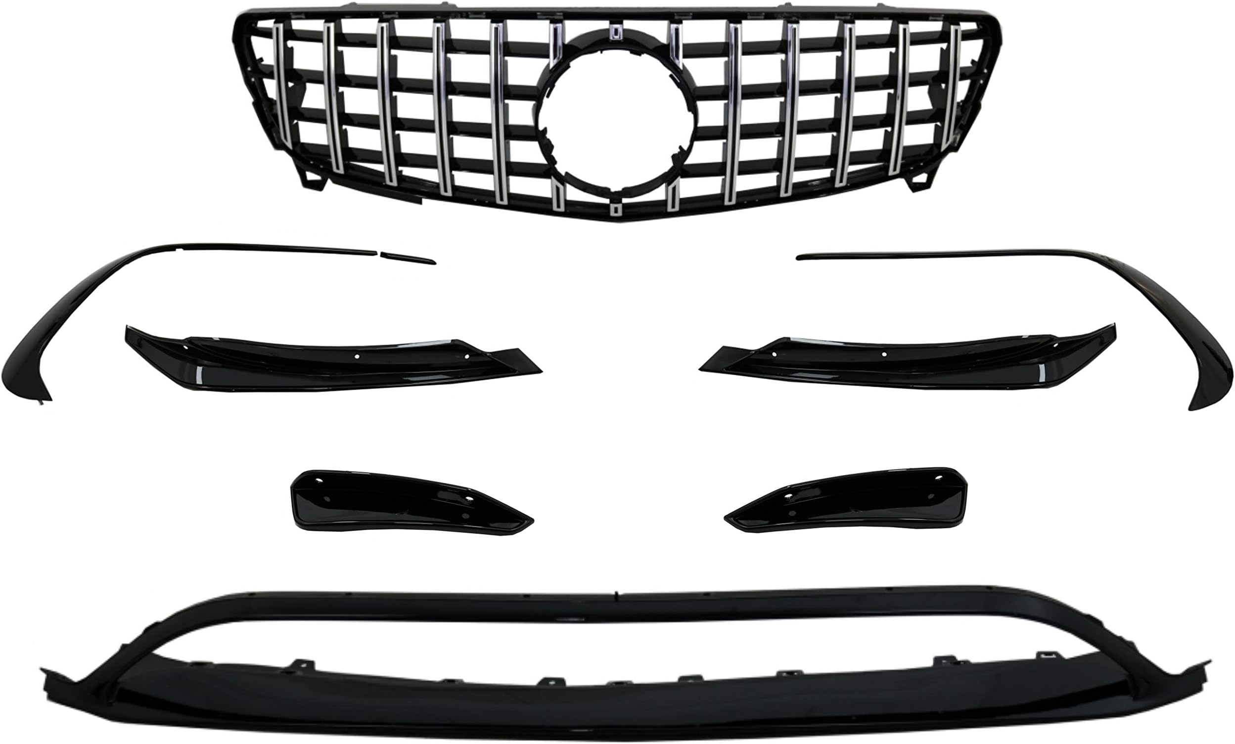 KITT COFBSPMBW176FAMGFGGTR Front Bumper Splitters Fins Aero 2015-2018 with Central Grille