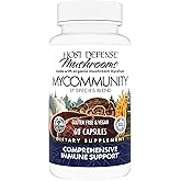 Host Defense MyCommunity Capsules - 17 Species Blend Mushroom Supplement for Immune Support - Herbal Aid with Lion's Mane, Reishi. Chaga, Cordyceps, Turkey Tail & More - 60 Capsules (30 Servings)*