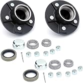 UCUT Set of 2 Trailer Hub Kits,5 Bolt on 4-1/2" Bolt Circle,Trailer Hub Kit - for 1-3/8" Inner / 1-1/16" Outer Tapered Spindle