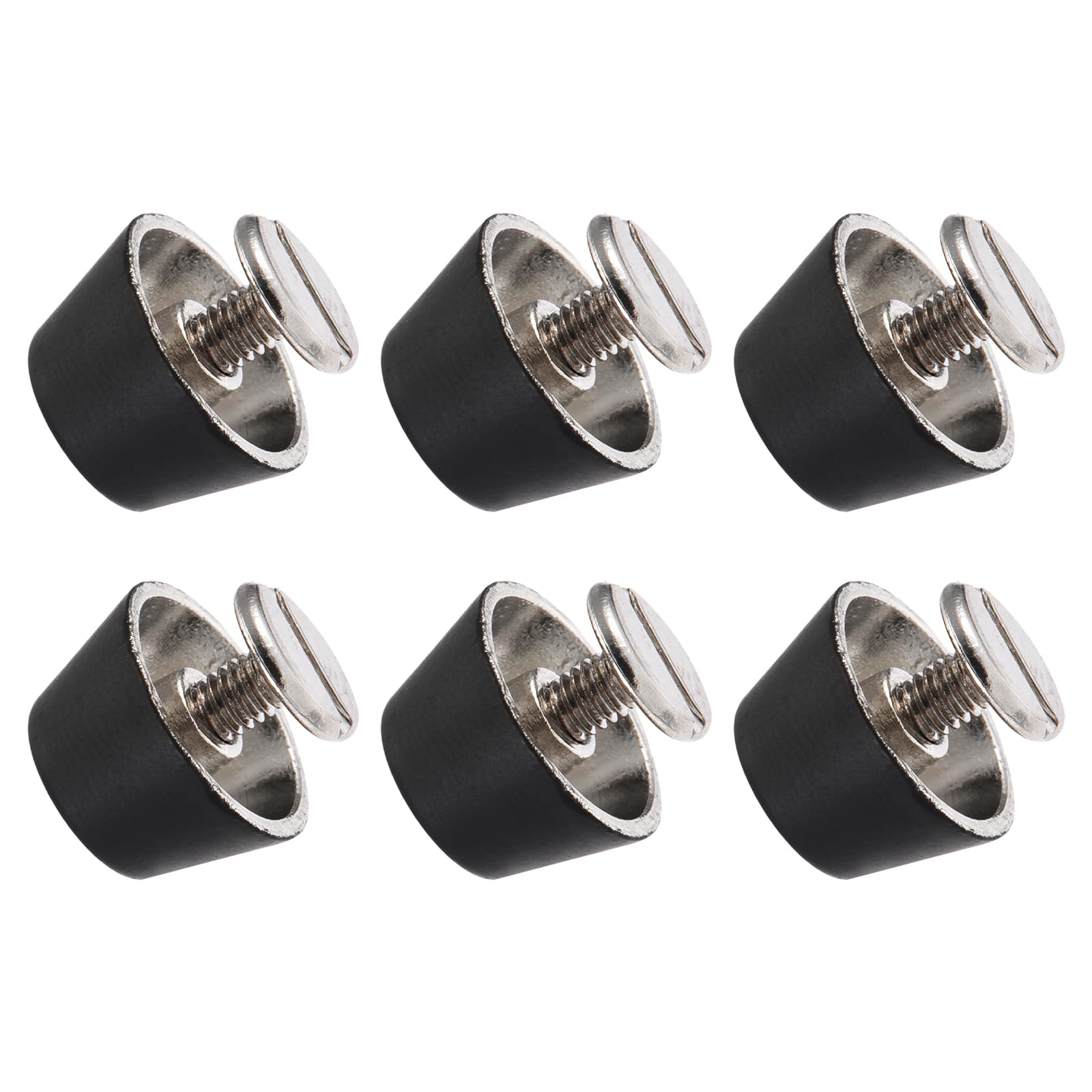 METALLIXITY Screw Back Stud Spike (12x7mm) 6pcs, Flat Head Stud Rivets - for Leather Crafts Purse Bags, Matt Black