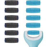 11 Pack Replacement Roller Heads for amop Pedi Perfect Refills Electronic Foot File, Include 6 Extra Coarse &amp; 5 Regular Coarse Replacement Heads Compatible with Amop (Black+Blue)