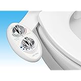 Luxe Bidet Neo 185 (Elite) Non-Electric Bidet Toilet Attachment w/ Self-cleaning Dual Nozzle and Easy Water Pressure Adjustment for Sanitary and Feminine Wash (White and White)