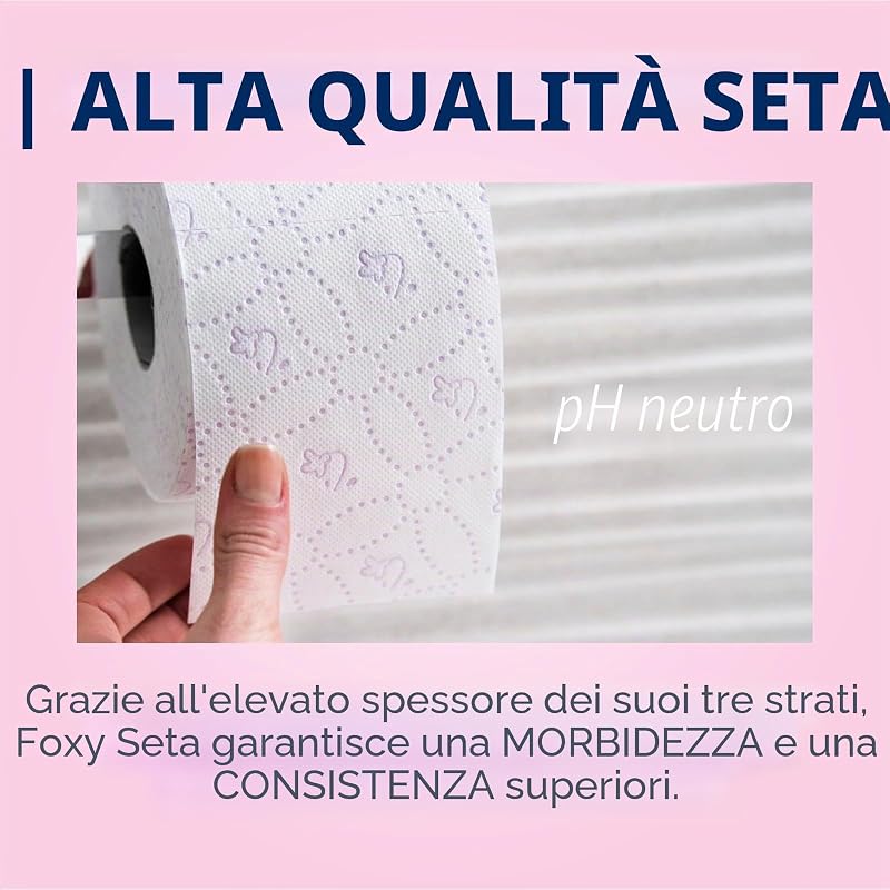 Seta | Carta igienica 30 rotoli | 173 servizi per ogni rotolo | Neutro per la pelle | Certificazione FSC | 100% Energia elettrica rinnovabile | Confezione riciclabile prodotta con plastica