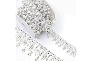 PEARLY JUN 1 Yard Rhinestone Trim Chain Sliver Applique Stringing Ribbon DIY Jewelry Wedding Party Bracelets Craft Bridal Bouquets Embellishment Accessories