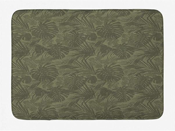 JHDF Alfombrilla de baño Estilo monocromático Arreglo de Hojas