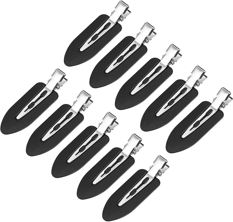 Chuangdi 10 Pieces No Crease Hair Clips Black Hairpins for Bangs Makeup