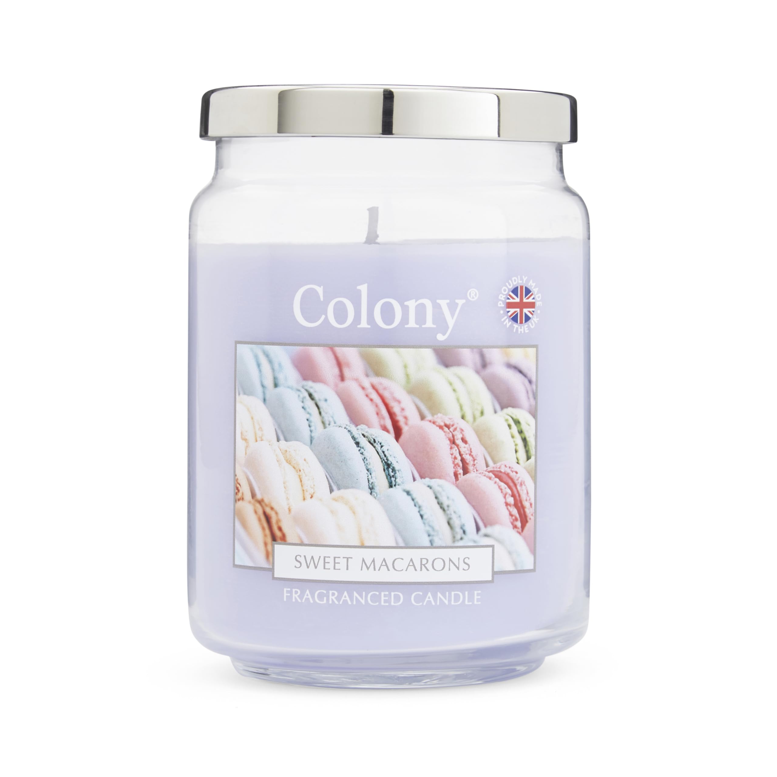 Colony Sweet Macarons Large Candle, 100hrs, Lilac