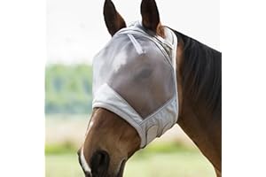 Harrison Howard CareMaster Horse Fly Mask Large Eye Space Standard Moonlight Silver Medium Cob