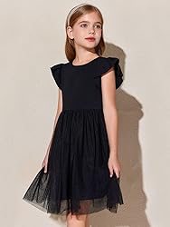 Haloumoning Girls Tutu Dress Ruffle Short Sleeve