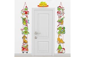 LONBASS 11Pcs Large Funny Christmas Door Decorations Kit, Christmas Sign Banner for Xmas Home School Office Decor