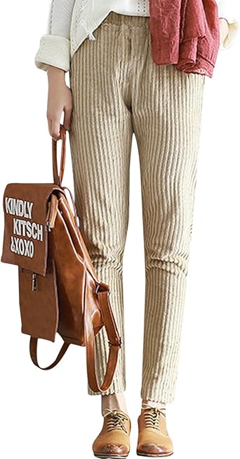 corduroy pants women's elastic waist