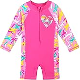 HUAANIUE Baby/Toddler Girl Swimsuit Long Sleeve Rashguard Swimwear