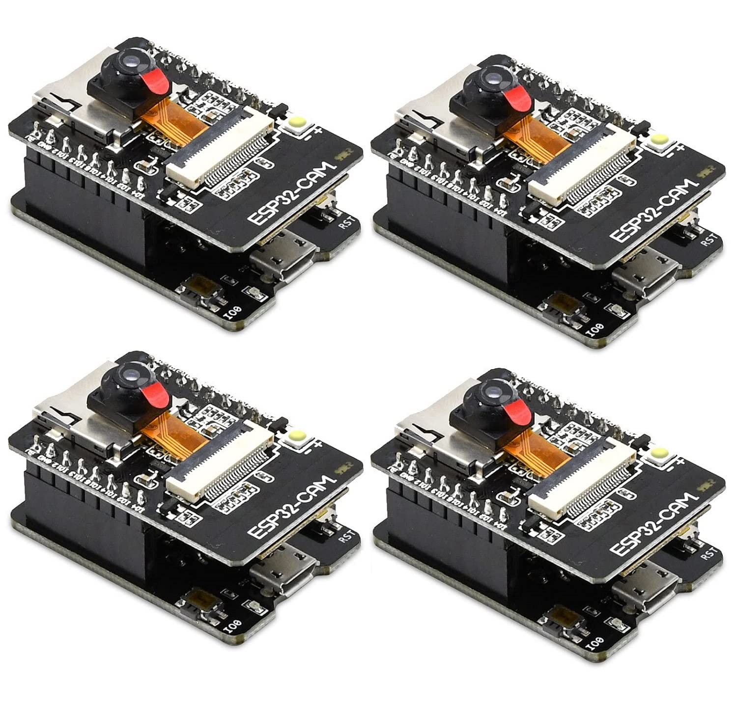 Photo 1 of 4PCS ESP32-CAM-MB, Aideepen ESP32-CAM W BT Board ESP32-CAM-MB Micro USB to Serial Port CH-340G with OV2640 2MP Camera Module Dual Mode