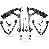 Detroit Axle - Front Control Arms w/Ball Joints + Sway Bars Tie Rods Replacement for Silverado Suburban Avalanche Yukon XL 15