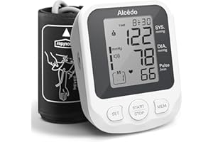 Alcedo Blood Pressure Monitor for Home Use, Accurate Upper Arm BP Machine with Large Cuff, Alarm Reminder, 2 x 120 Memory, Talking Function