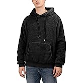 CHICASIMIR Mens Fuzzy Sherpa Hoodie Sweatshirts Fleece Front Pocket Pullover Fall Outwear Winter Hooded