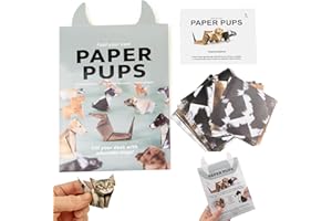 DIY Paper Dogs Origami Kit - 50 Sheets 3D Origami Animal Kit for Create Adorable Dog Models, 3D Pet Models for Animal Paper S