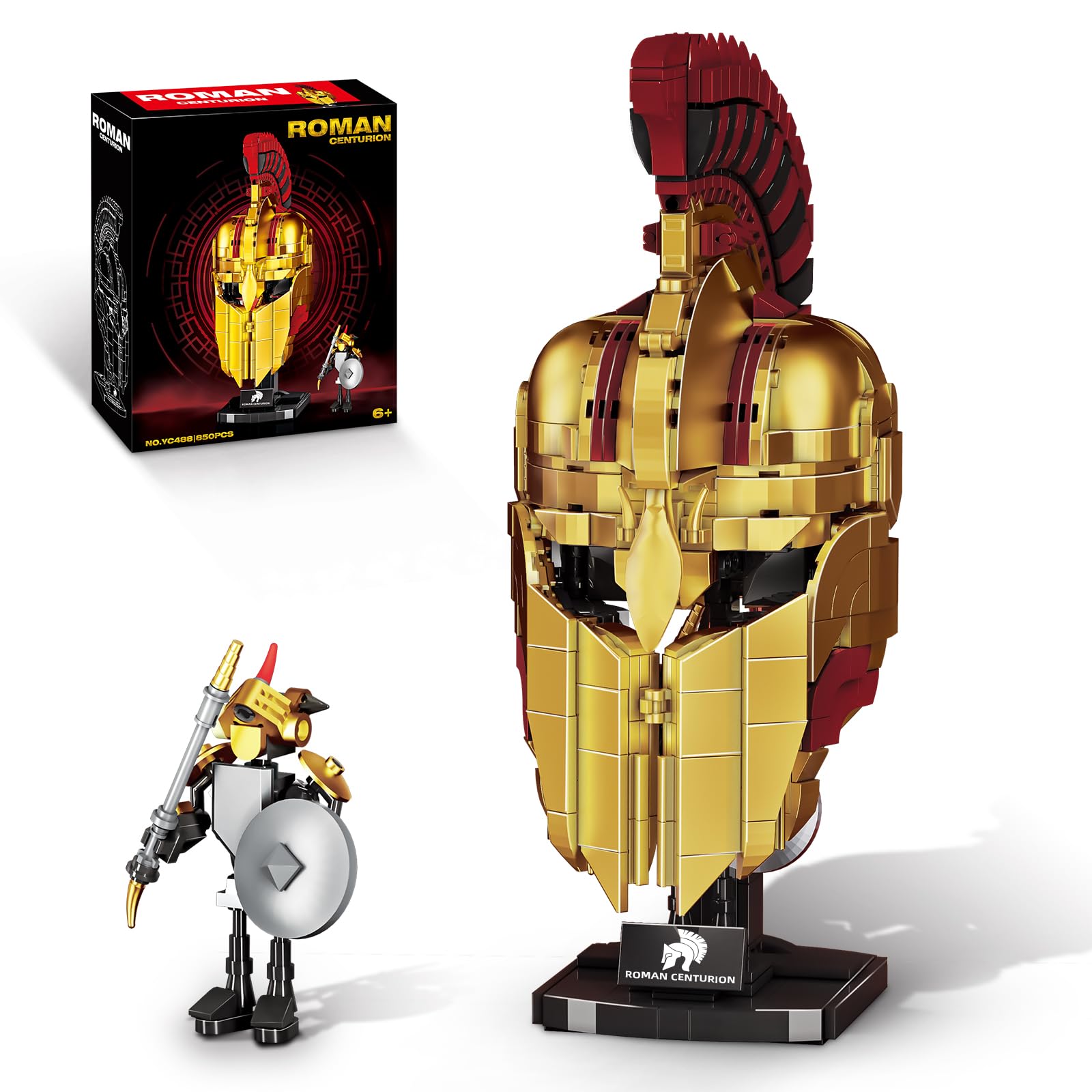 Photo 1 of ***UNKNOWN MISSING PIECES*** Ideas Roman Centurion Helmet Building Set, Collectible Cool Soldier Helmet Home Display Model, Compatible with Lego for Adults, STEM Gift Toy for Teens Boys 8-14 (850 PCS)