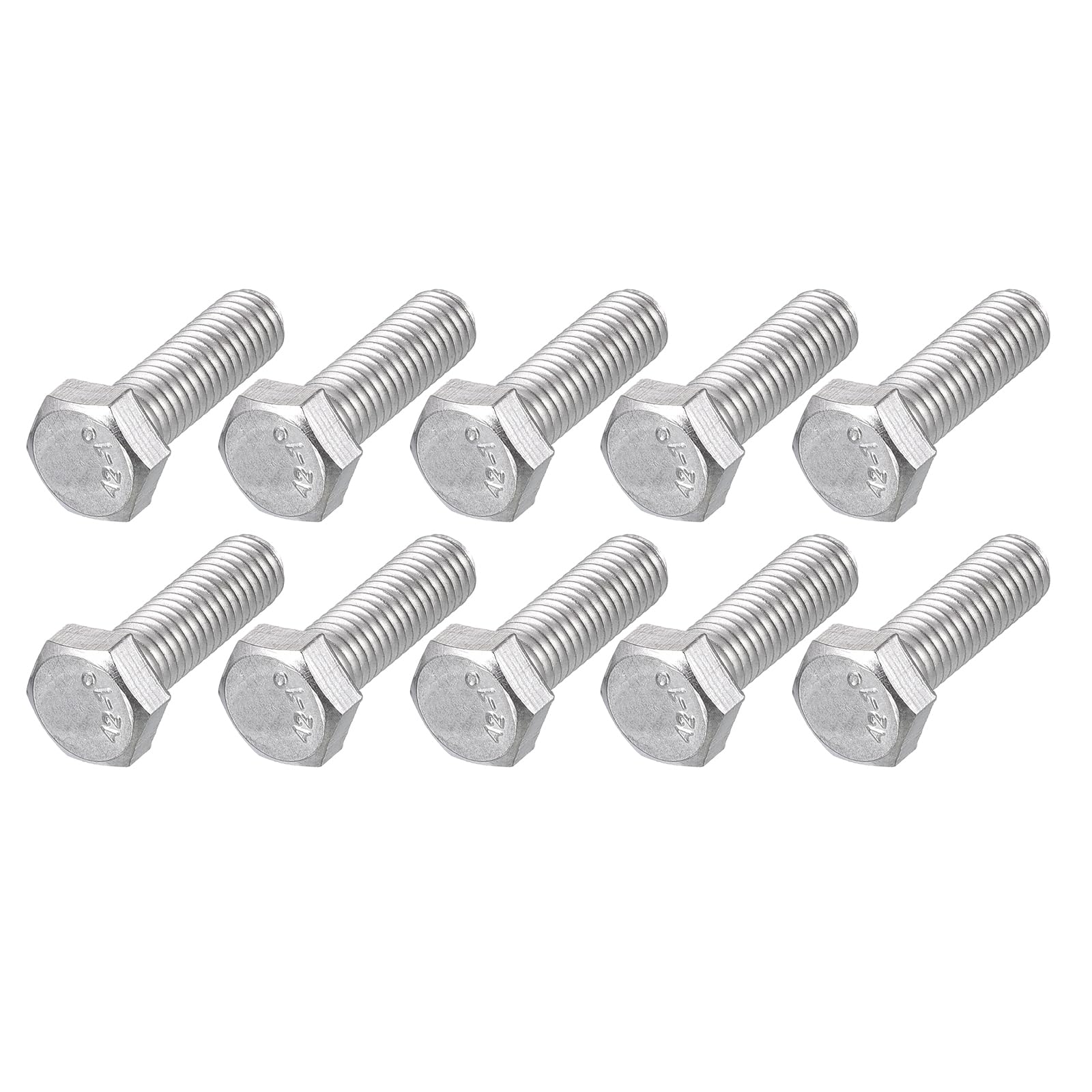 METALLIXITY Hex Bolts (M5-0.8x16mm) 30Pcs, 304 Stainless Steel Coarse Fully Threaded Hex Head Screw Bolt Machine Screws - for Furniture Repair, Silver