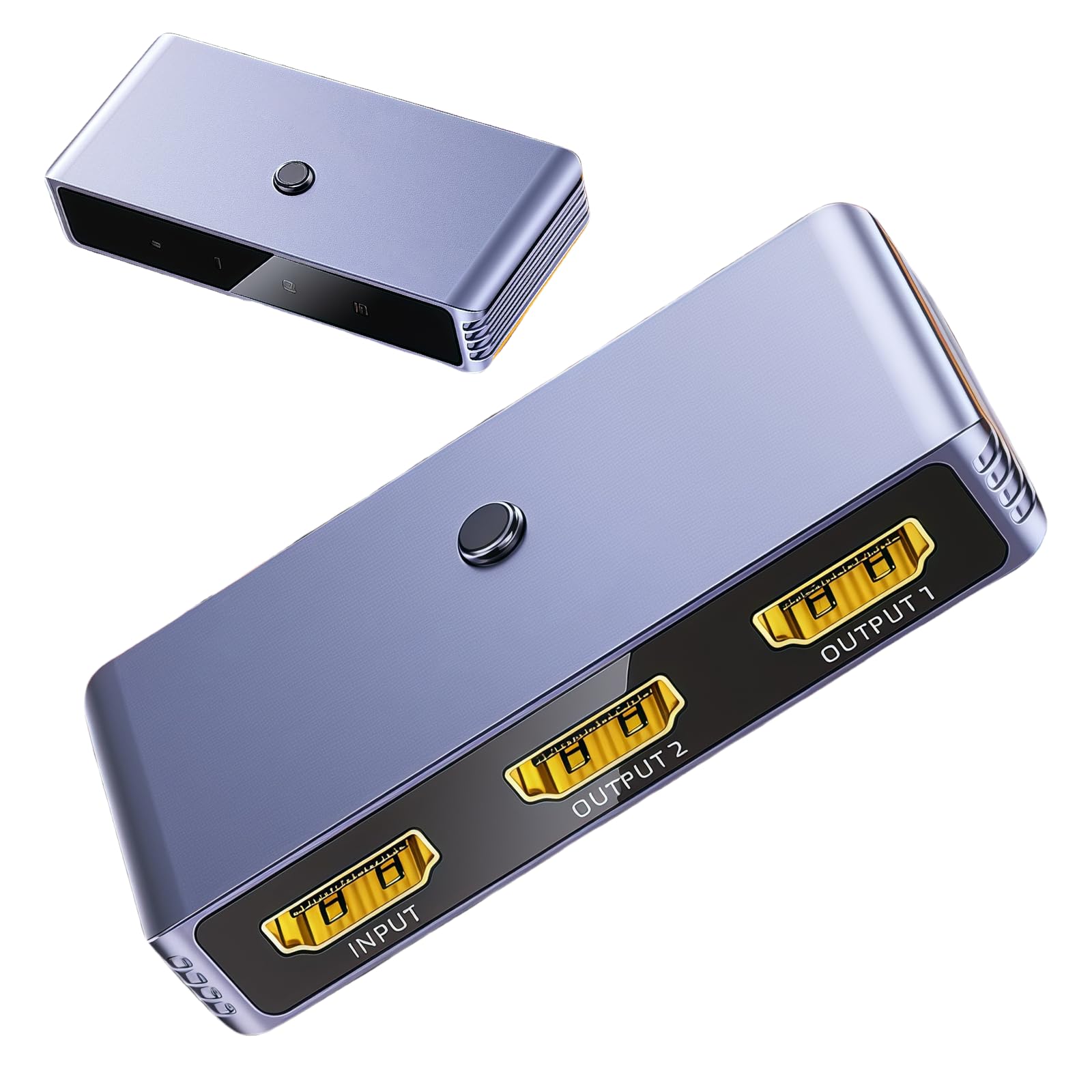 LEKEFETO HDMI Switch 8K 2.1 Umschalter 2 In 1 Out/1 In 2 Out HDMI Splitter Bi-Direktional Adapter für TV PS5 PC Beamer UHD 4K@60Hz Schwarz