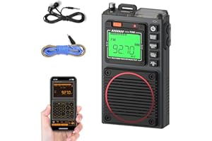 Raddy RF75A APP Control Shortwave Radio, Portable AM/FM/VHF/SW/WB Weather Radio, Pocket Radio Rechargeable w/ 9.85 Ft Wire Antenna